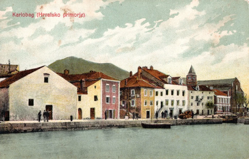 Church of St. Charles Borromeo and town houses, circa 1910