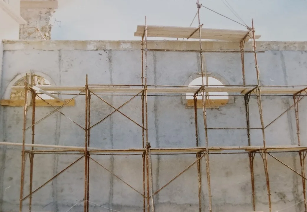 Obnovljeni zid crkve sv. Karla Boromejskog tijekom restauracije